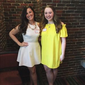 YELLOW OFF THE SHOULDER DRESS!